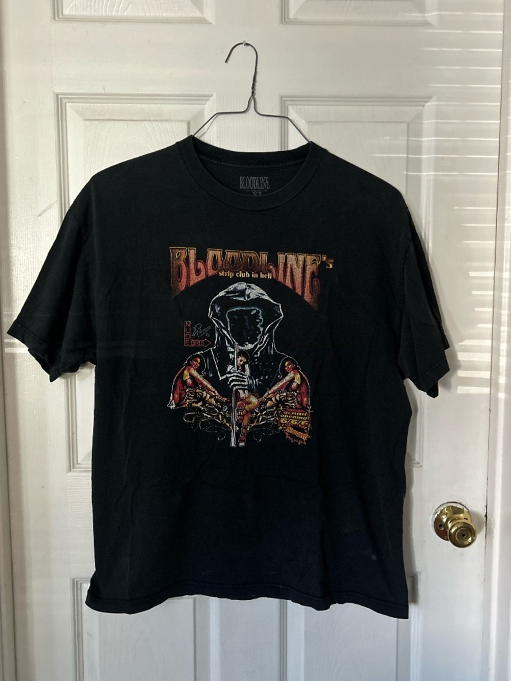 Bloodline Los Angeles Strip Club in Hell Reaper Graphic Tee Size XL